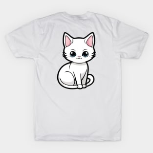 White cat sitting T-Shirt